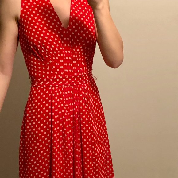Anne Klein Dresses & Skirts - Anne Klein Red White Polka Dot Dress (Size 2)
